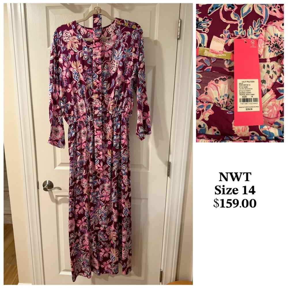 Lilly Pulitzer Vibrant Floral Long Sleeve Dress